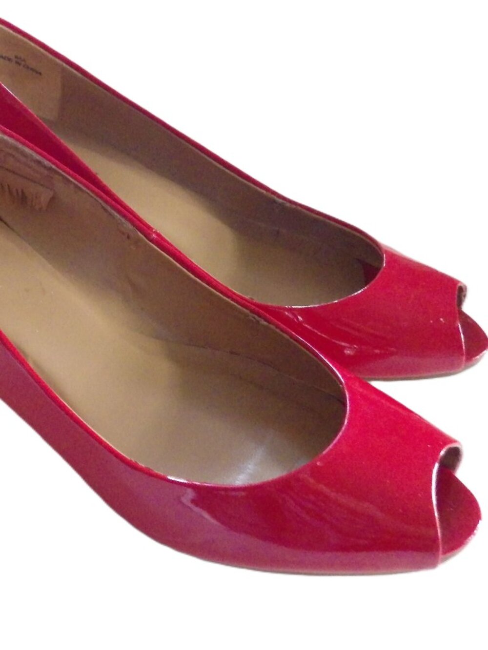 Talbots Tiffy48 Poppy Red Patent Wedge/ Open Toe/ 1.5" Heel/ 9N/ in Box